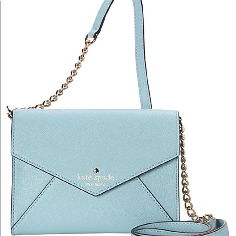 Kate Spade light blue envelope crossbody bag
